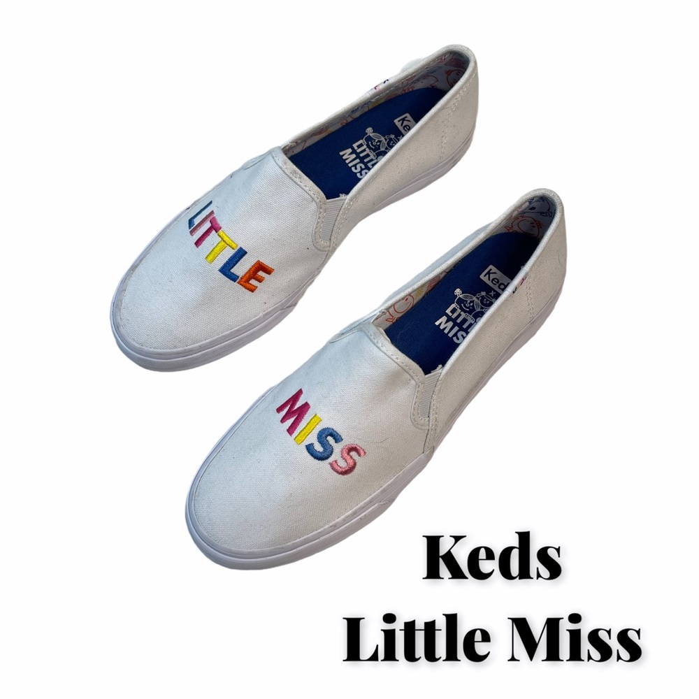 Keds Little Miss Slipon White Sneakers Women  SZ 9 Limited Edition Rare